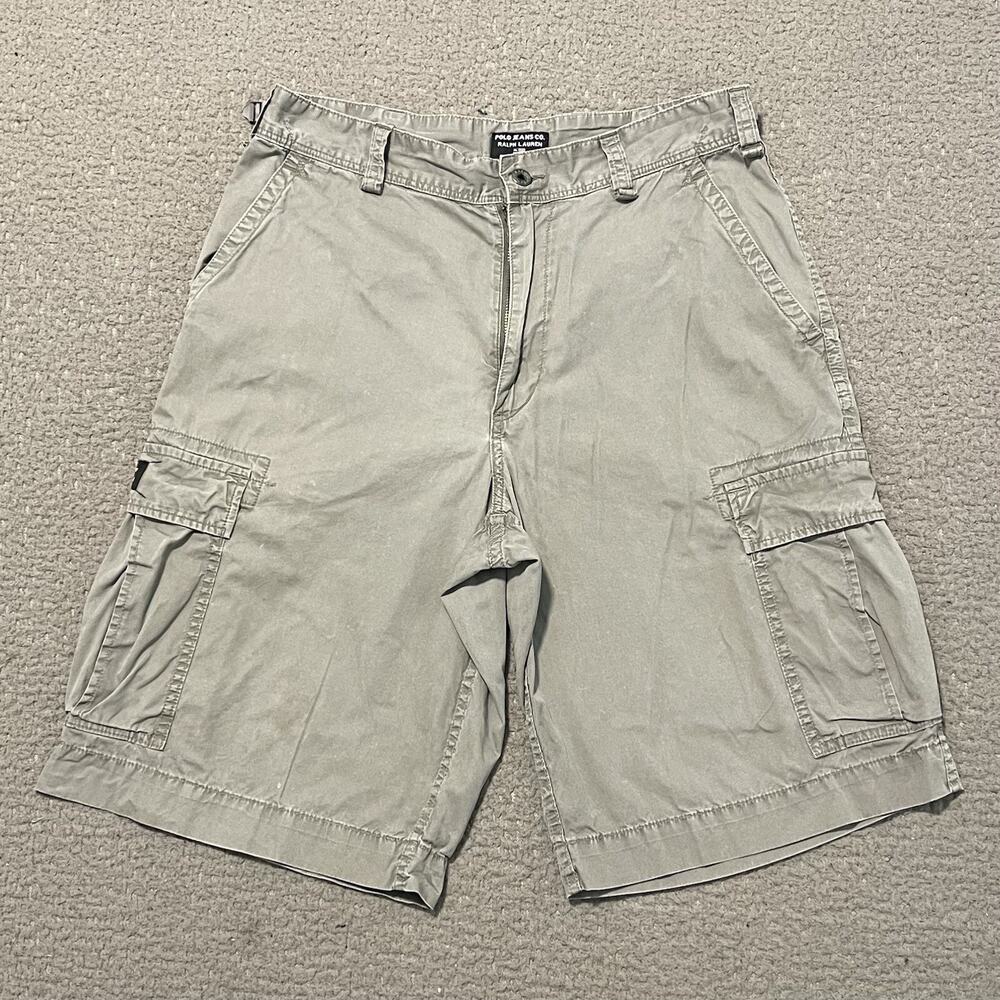 Polo Jeans Co. Shorts Mens 32 Gray Military Surplus Ralph Lauren Vintage Cargo